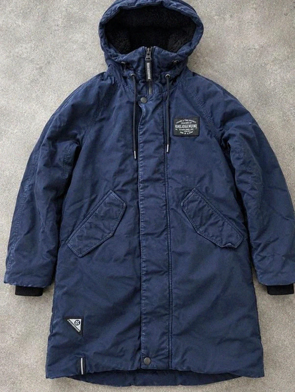 Parka Khujo Genuine Hook2 M bleu marine – doublée chaude Utility Outdoor Y2K