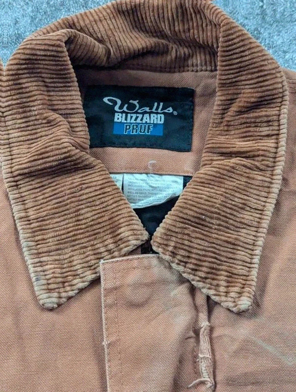 Veste workwear vintage Walls Blizzard Pruf L canvas marron chore jacket doublée – Walls – taille L 5