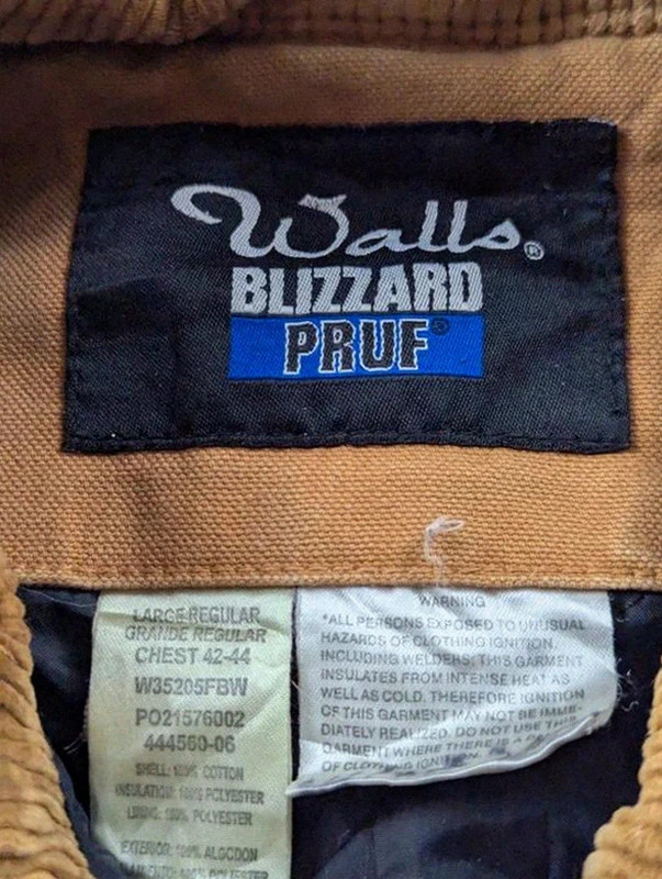 Veste workwear vintage Walls Blizzard Pruf L canvas marron chore jacket doublée – Walls – taille L 4
