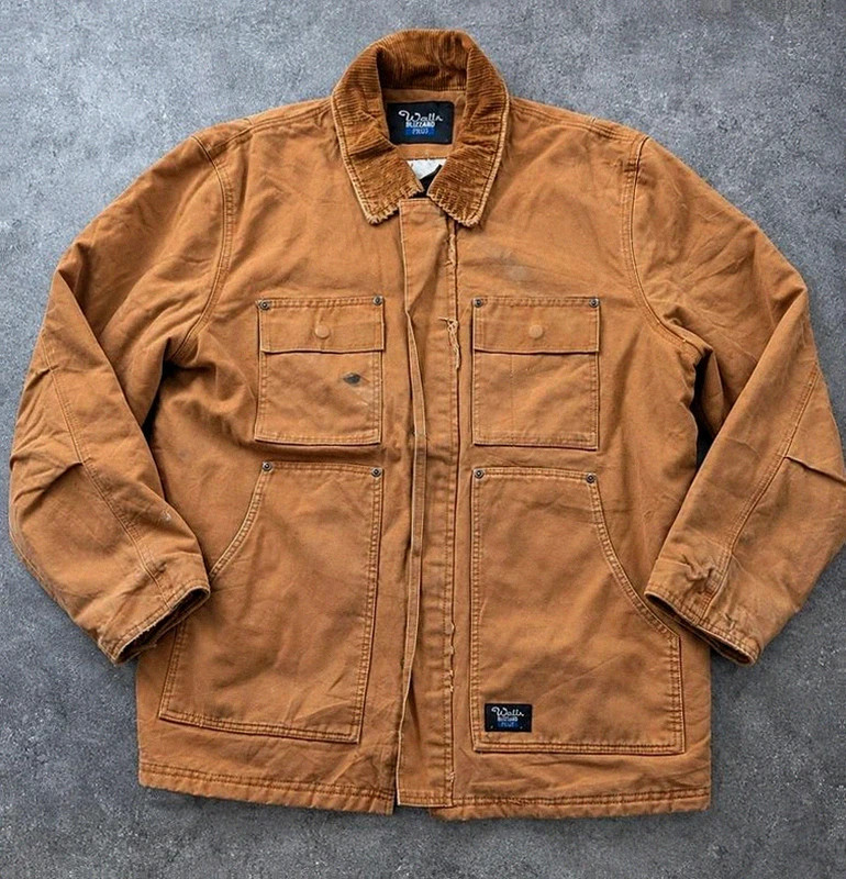 Veste workwear vintage Walls Blizzard Pruf L canvas marron chore jacket doublée