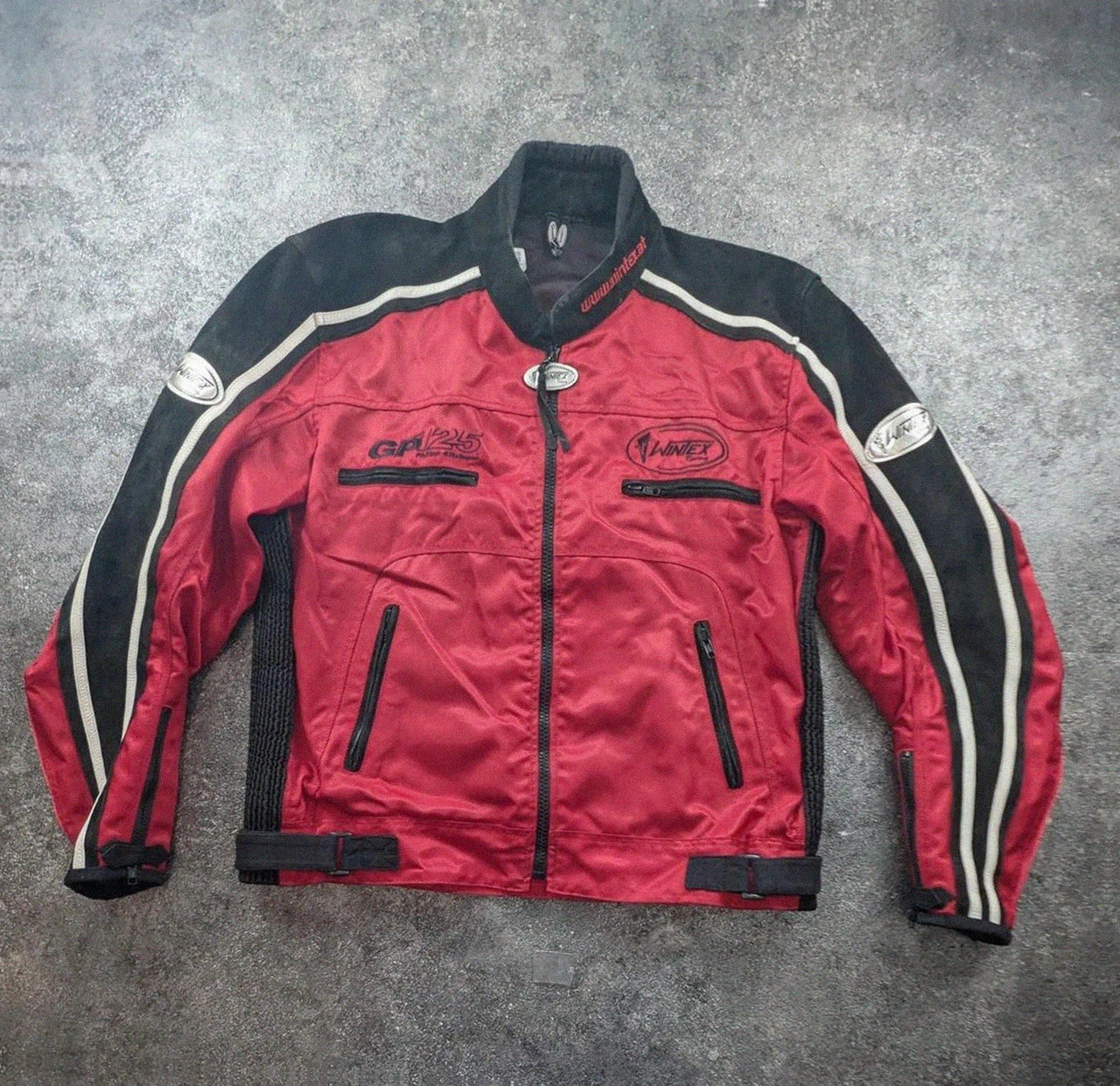 Veste moto Wintex Racing GP125 rouge noire daim protections biker Y2K 56 vintage dressing – Vintage Dressing – taille XL 2