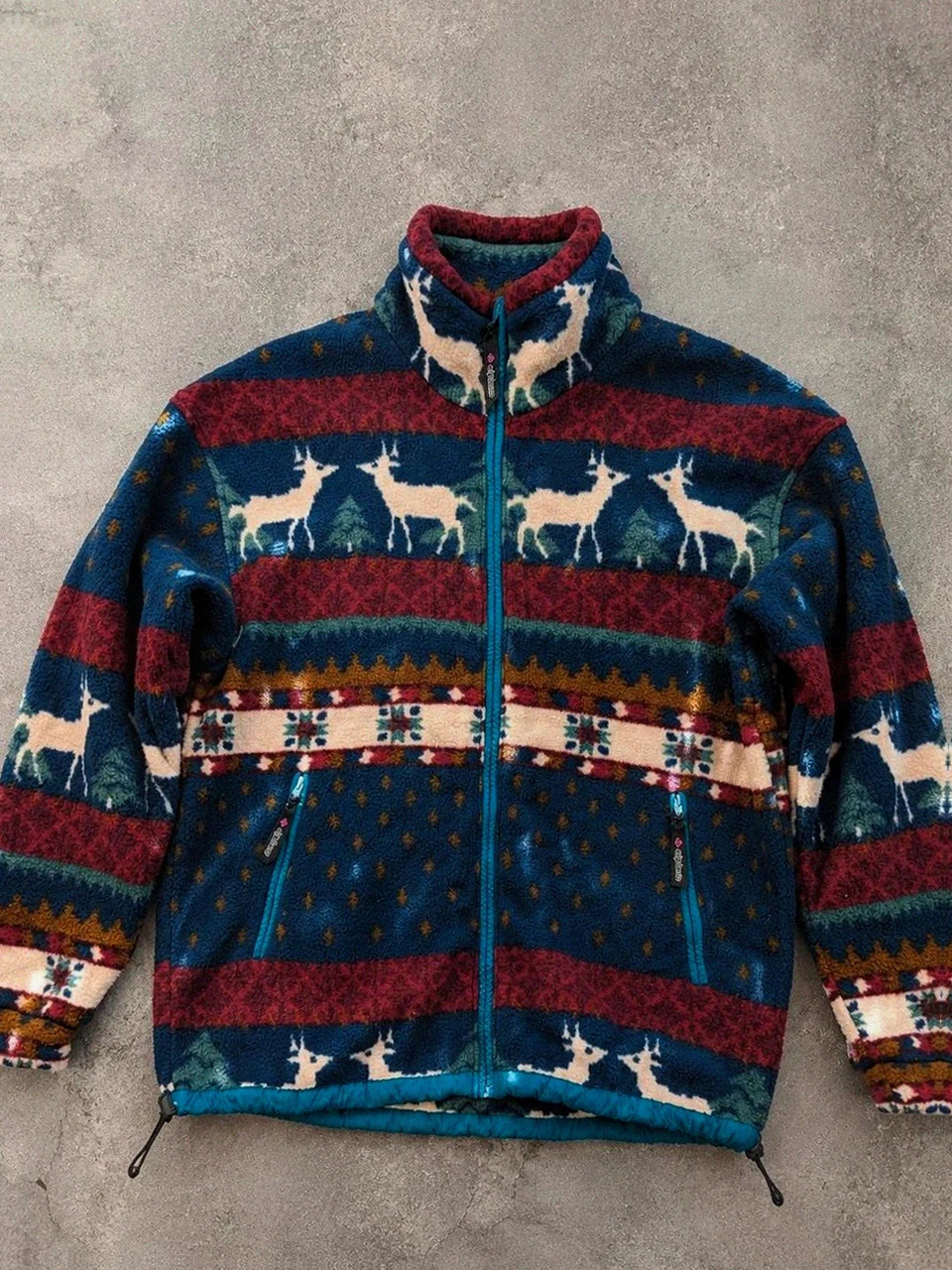 Polaire Vintage Alpinus Polartec Xl Homme Fleece Outdoor Gorpcore Randonnée Cerfs Nordic