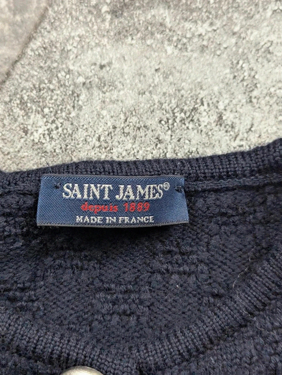 Saint James cardigan gilet pure laine vierge Made in France bleu marine XS / 38 – St. James – taille XS / 34 / 6 3