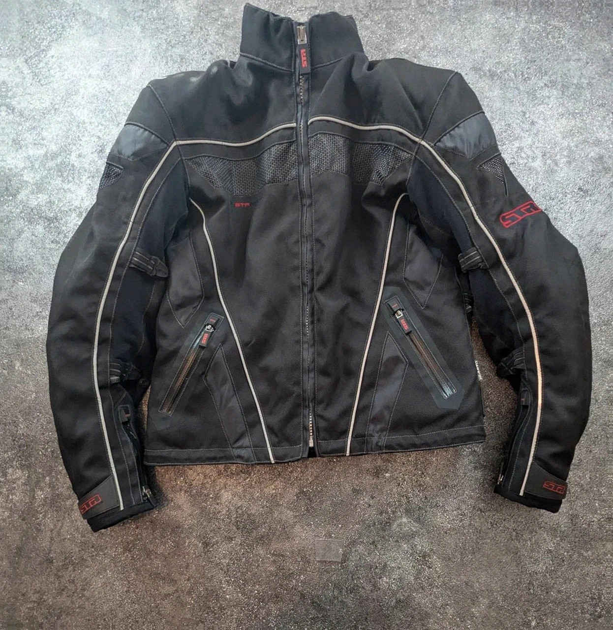 Veste moto Lindstrands Str Hi-Art respirante réfléchissante noir rouge S – Lindstrands – taille S 2
