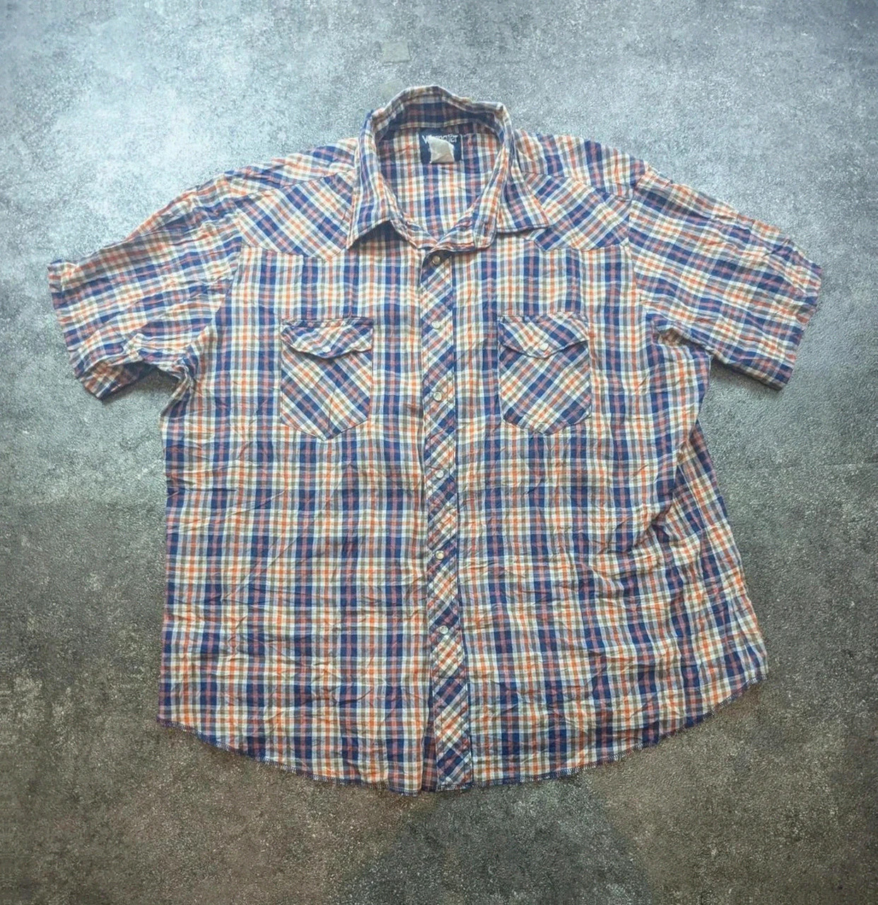 Chemise western vintage carreaux cowboy Wrangler Western Shirts taille env. L – Wrangler – taille L 2