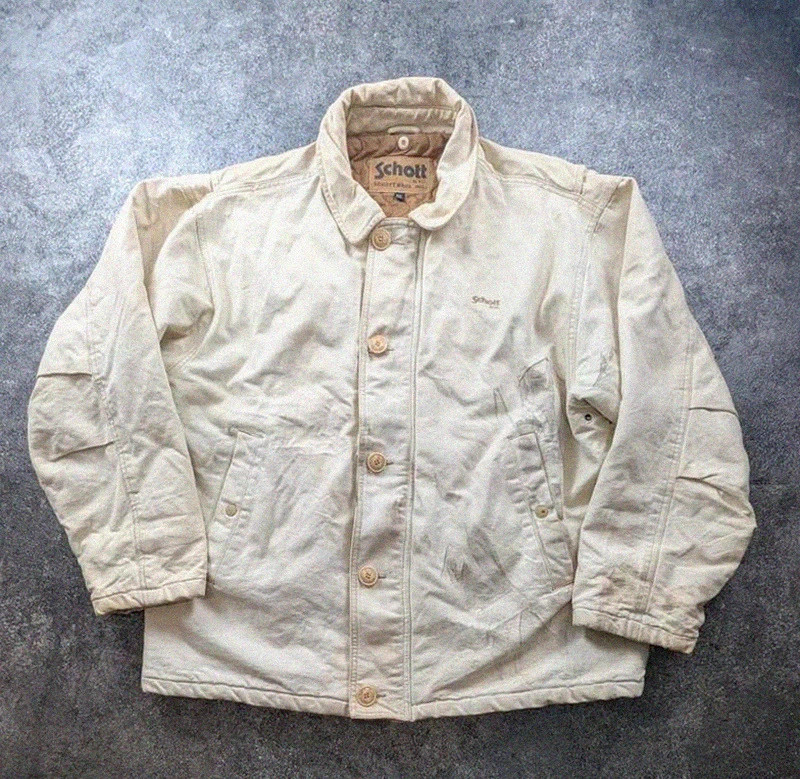 Schott Nyc veste workwear vintage XXL canvas Hollofil II patinée utility jacket – Schott – taille XXL 2