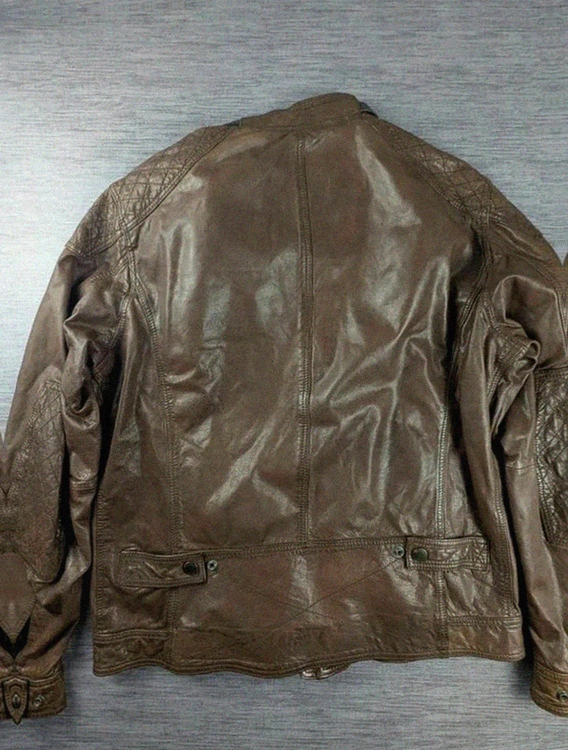 Blouson cuir de bœuf marron Massimo Dutti style motard aviateur vintage taille Xxl belle patine – Massimo Dutti – taille XXL 2
