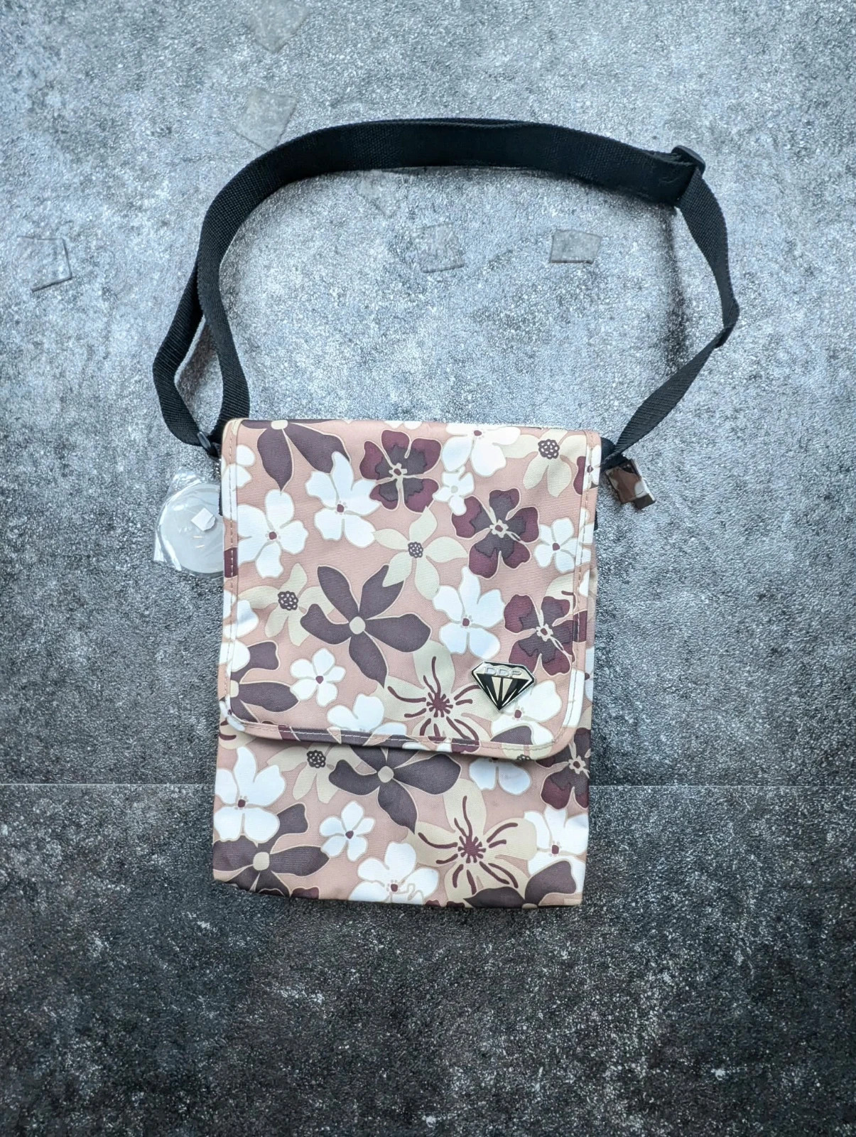 Sacoche bandoulière DDP vintage Y2K fleurie rose marron – Neuve avec étiquette – DDP 2
