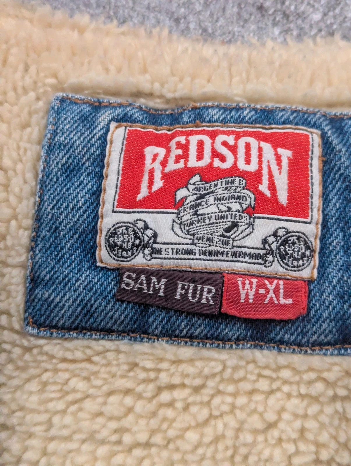 Gilet Redson vintage denim bleu doublé sherpa – Workwear western 90s XL – Vintage Dressing – taille XL 3