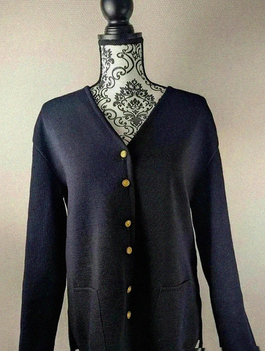 Gilet Saint James en pure laine vierge bleu marine marinière taille 46 L/XL