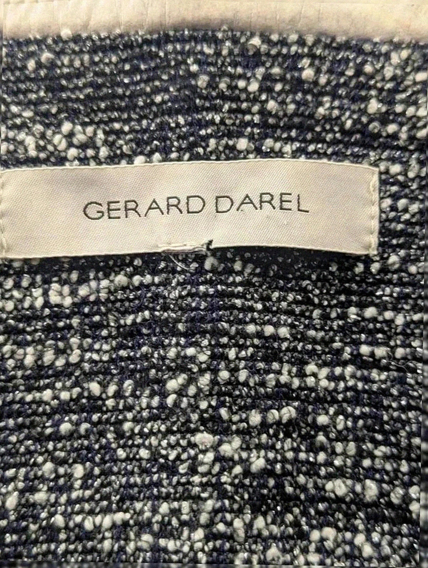 Veste Gerard Darel tweed fil argenté détails simili cuir chic vintage convient Xs S lifestyle – Gerard Darel – taille S / 36 / 8 3