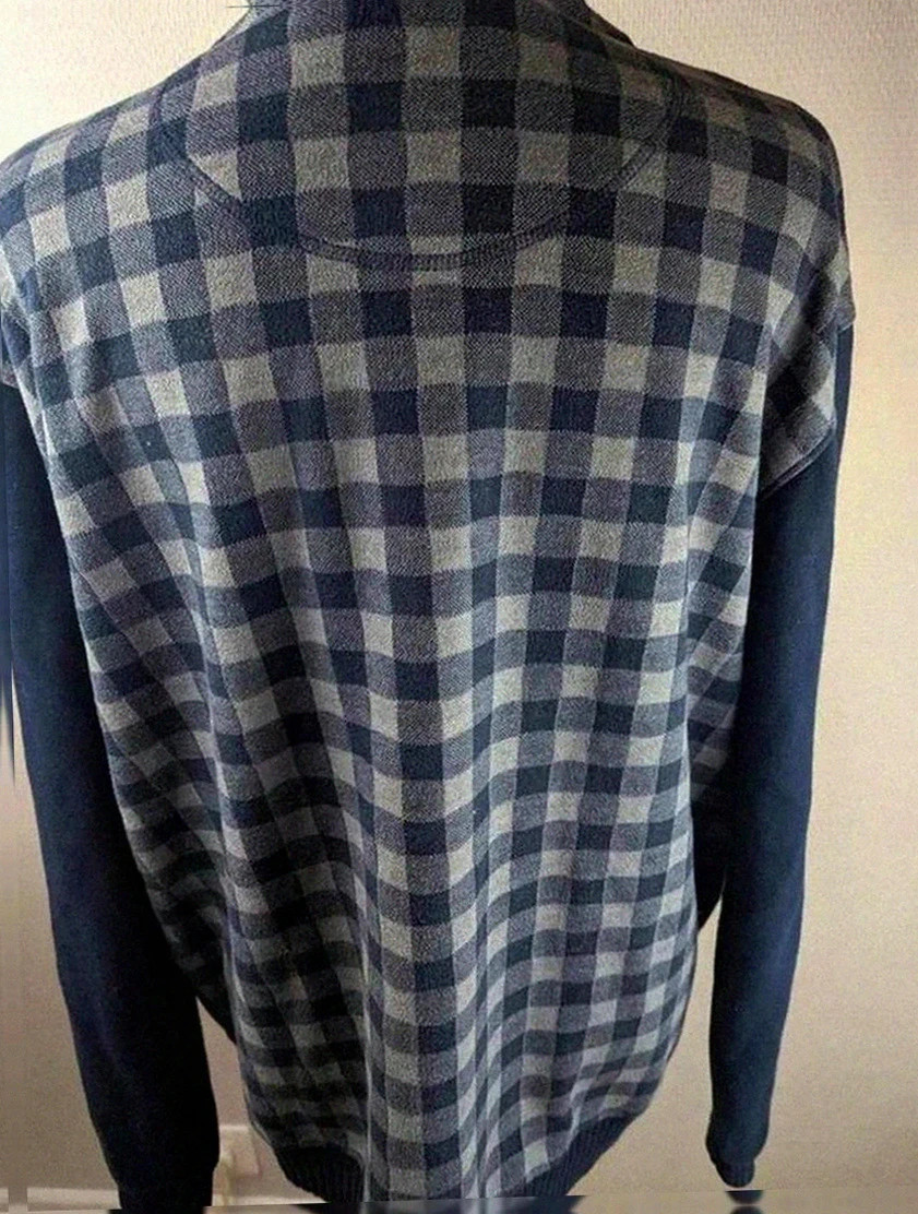 Gilet zippé Otago – Xxl – Motif damier – Style rugby bleu marine – OTAGO – taille XXL 3