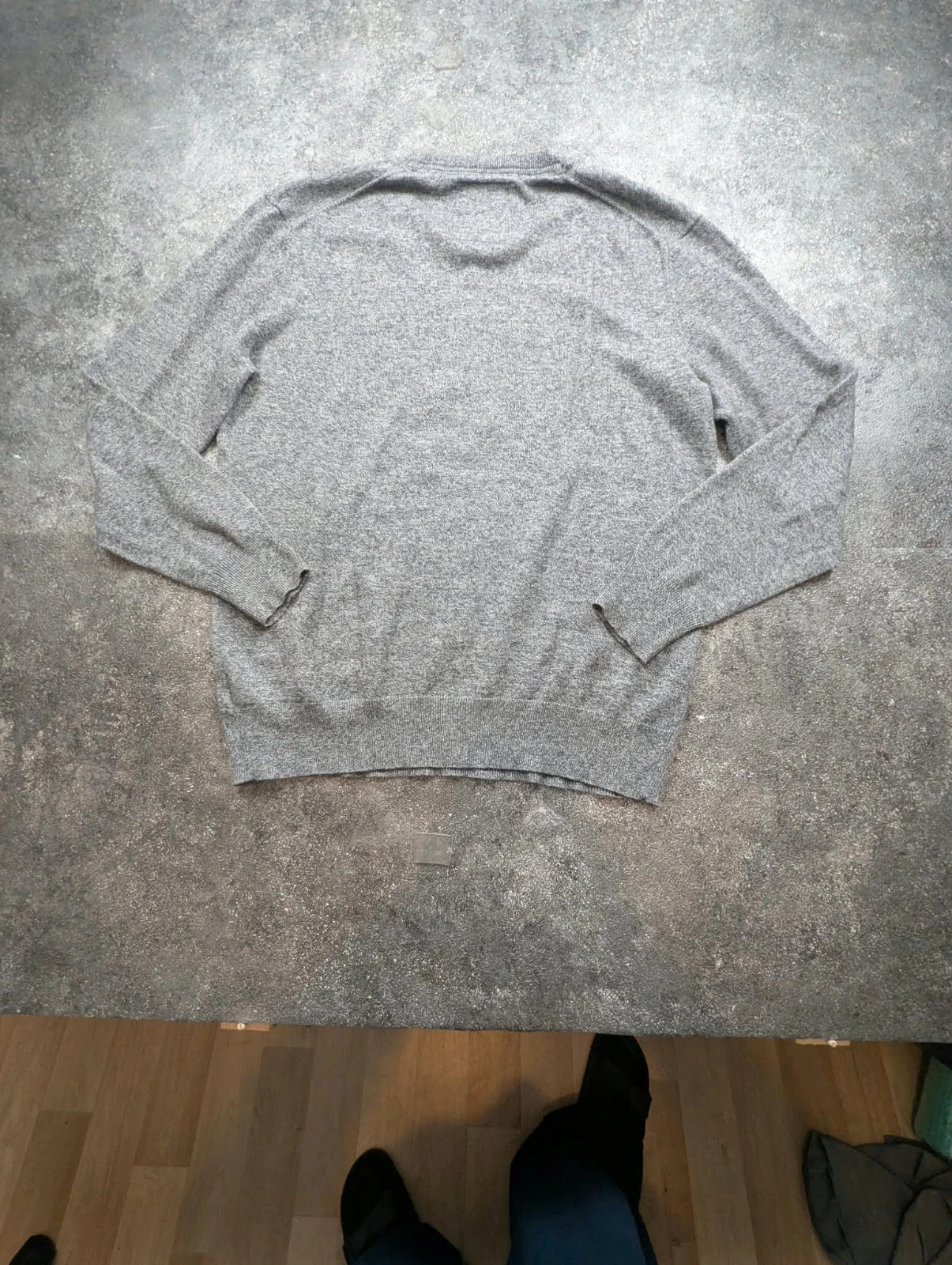 Pull Superdry Premium Knitwear gris chiné col V coton cachemire XL – Casual chic preppy – Superdry – taille XL 3