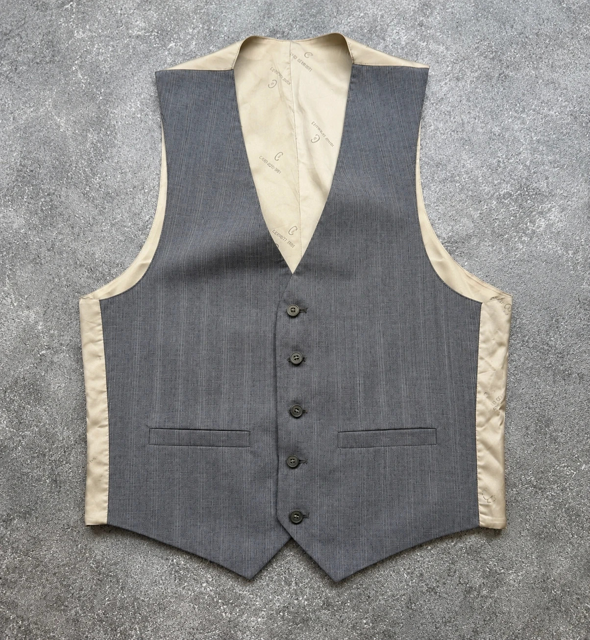 Gilet de costume Nino Cerruti vintage gris à fines rayures – Tailoring italien old money S