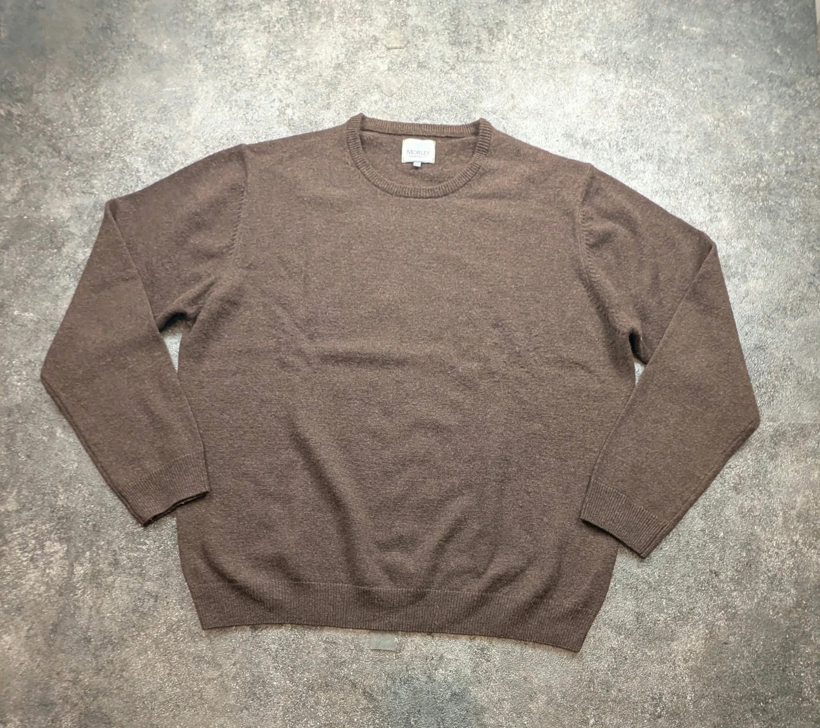 Pull Morley 100 % laine d'agneau Lambswool Woolmark – Marron taupe – Col rond – L – Morley – taille L 2