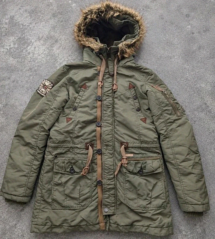 Khujo Patrick II parka vintage kaki militaire utility workwear taille M
