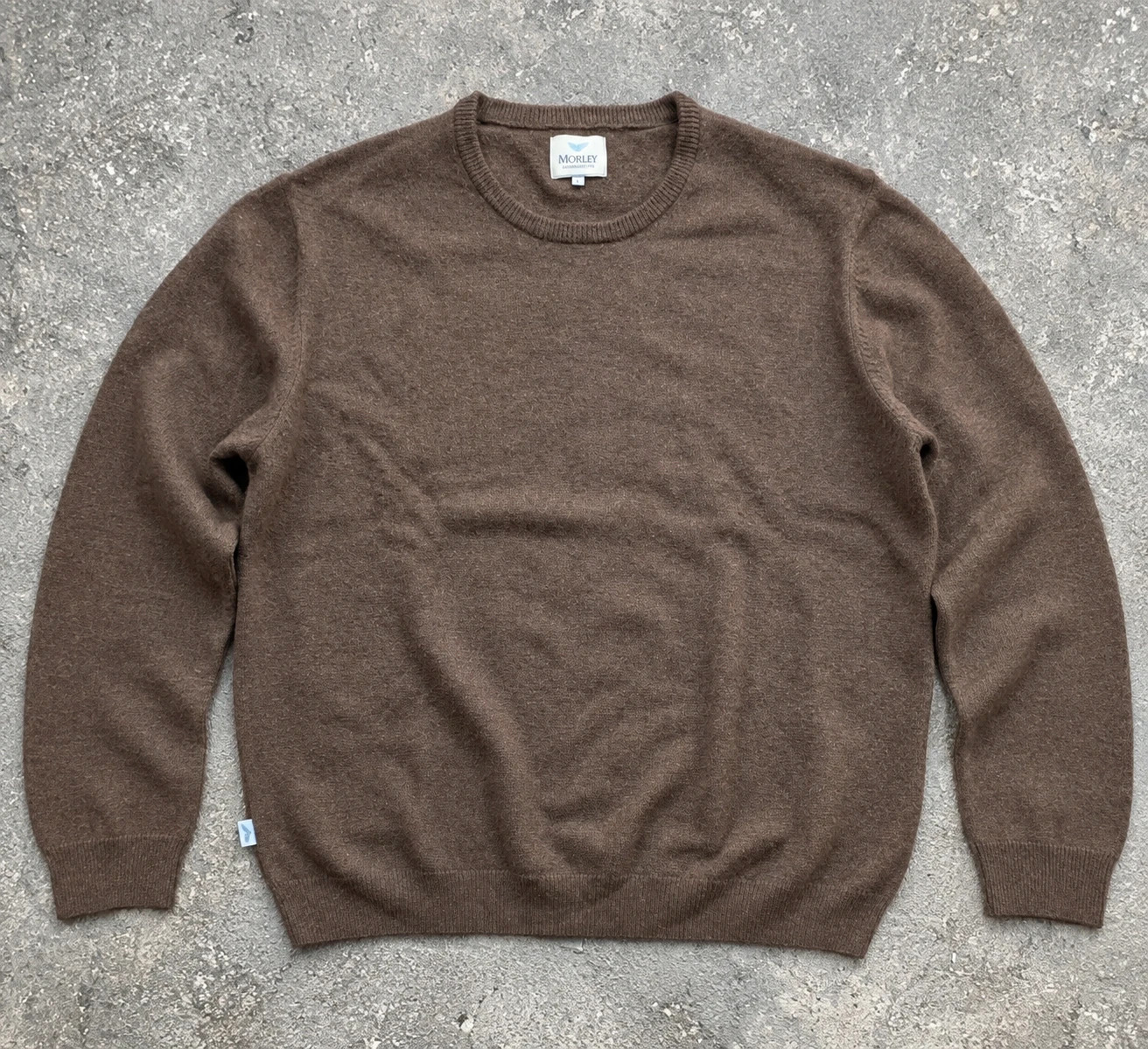 Pull Morley 100 % laine d'agneau Lambswool Woolmark – Marron taupe – Col rond – L