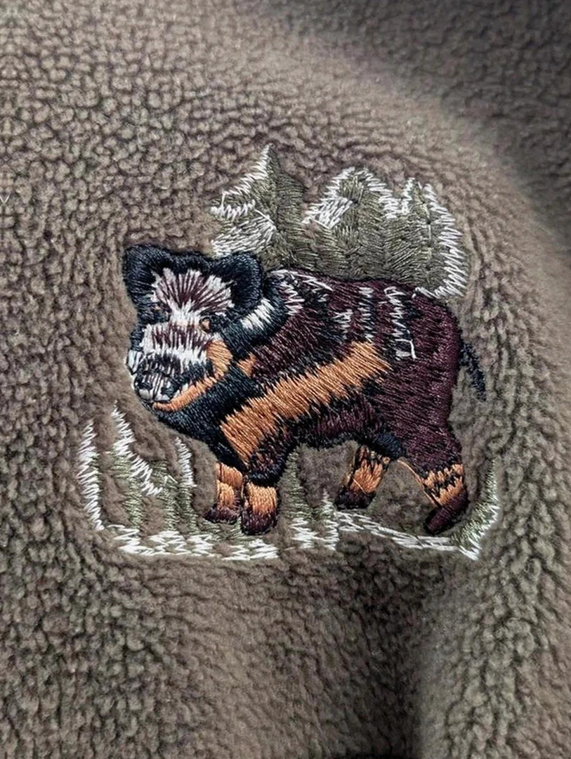 polaire fleece zippée hot station bison brodé outdoor huntig style Realtree kaki Xxl – HOT STATION – taille XXL 5