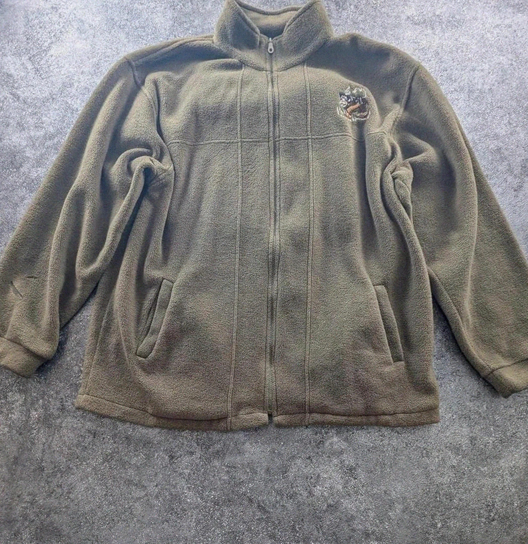 polaire fleece zippée hot station bison brodé outdoor huntig style Realtree kaki Xxl