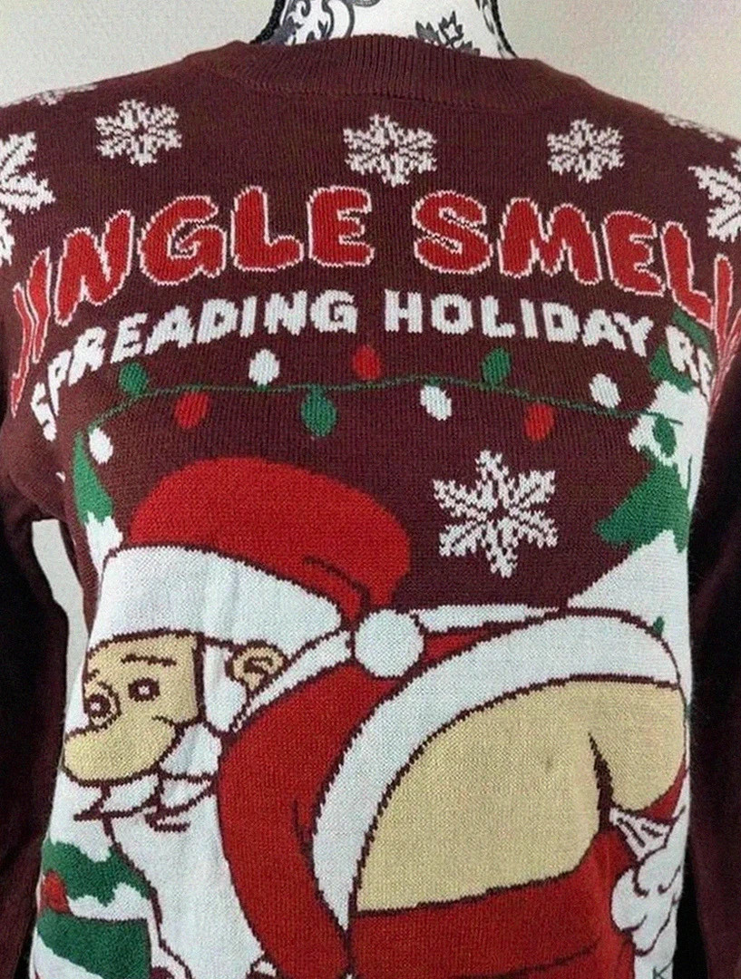Pull humoristique de Noël Père Noël neuf Seasons Greetings S🎅 – Seasons Greetings – taille S / 36 / 8 2