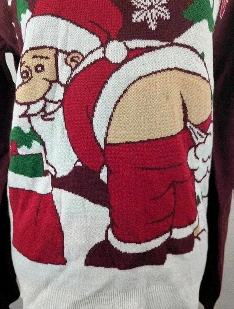 Pull humoristique de Noël Père Noël neuf Seasons Greetings S🎅 – Seasons Greetings – taille S / 36 / 8 3