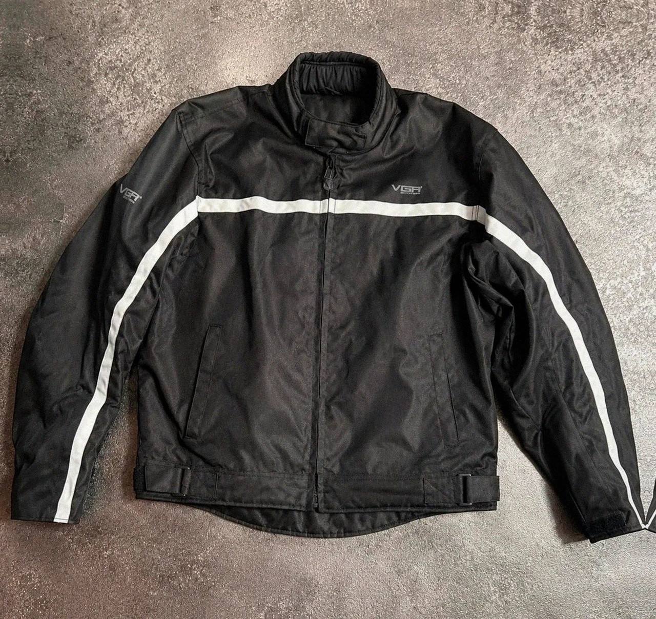 Veste moto Vga Scooters textile noir bandes réfléchissantes taille L