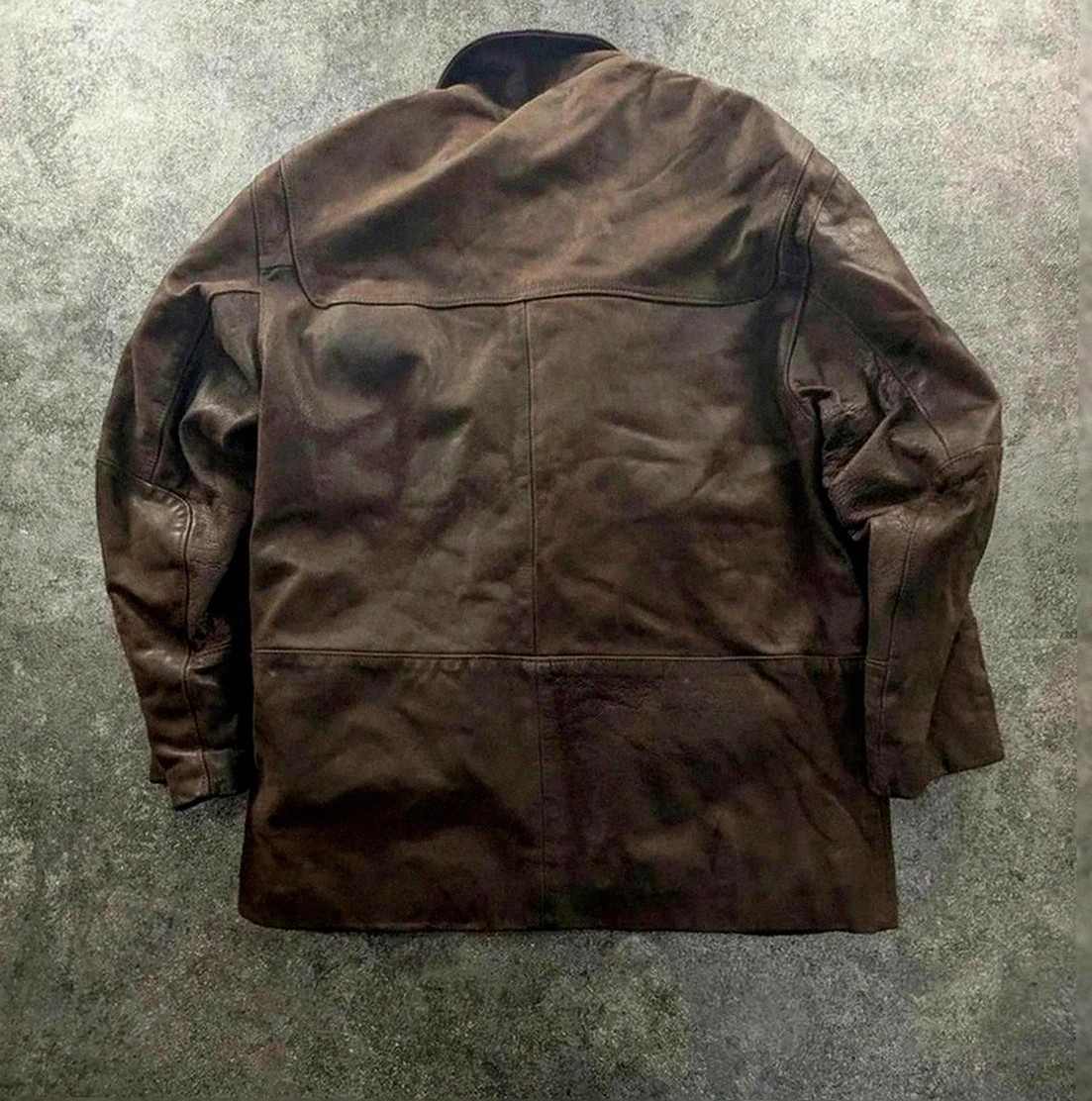 Field jacket Aqua Leather en cuir brun – fabrication française – taille 50 / 3 vintage dressing – Aqua Leather – taille L 2