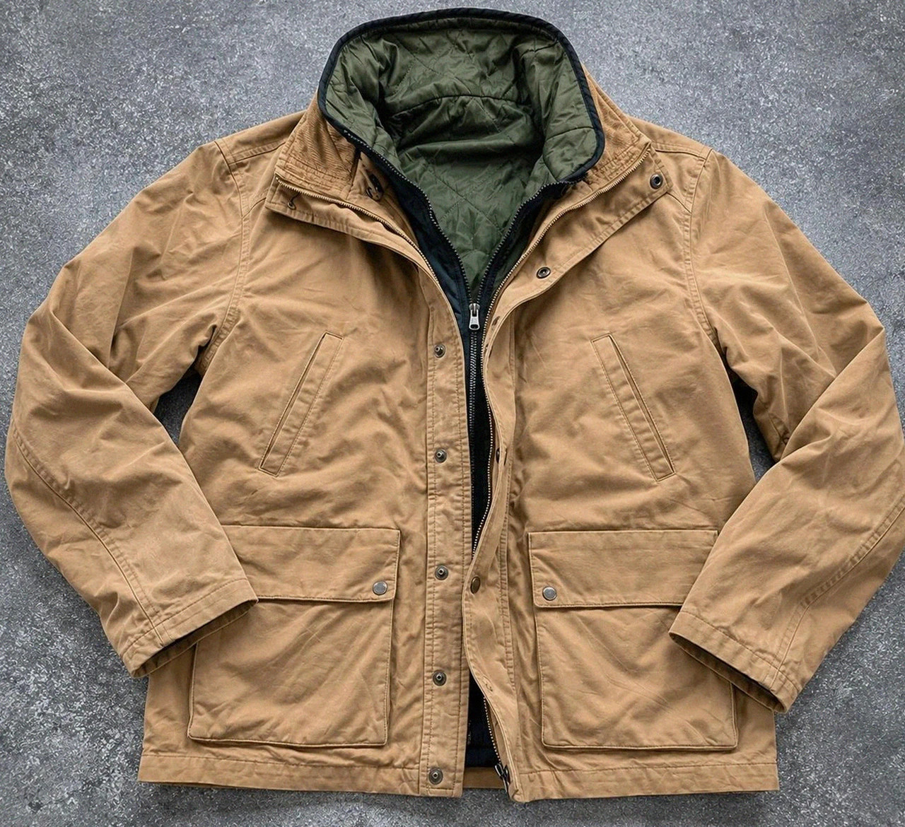 Veste Field Jacket Workwear XXL beige Made in Italy doublure doudoune amovible
