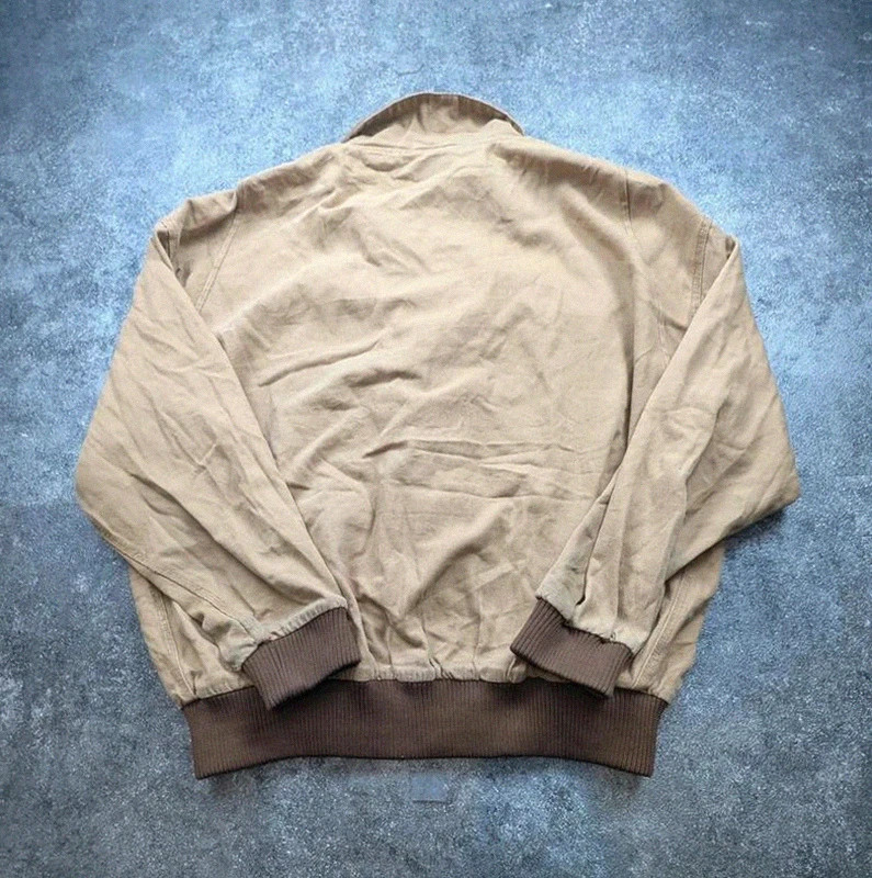 Veste workwear vintage XXL XL – Eisenhower bomber canvas col velours – beige – WORKWEAR – taille XXL 3