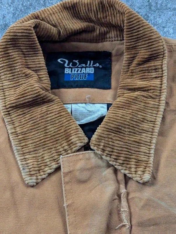 Veste workwear vintage Walls Blizzard Pruf L canvas marron chore jacket doublée – Walls – taille L 5