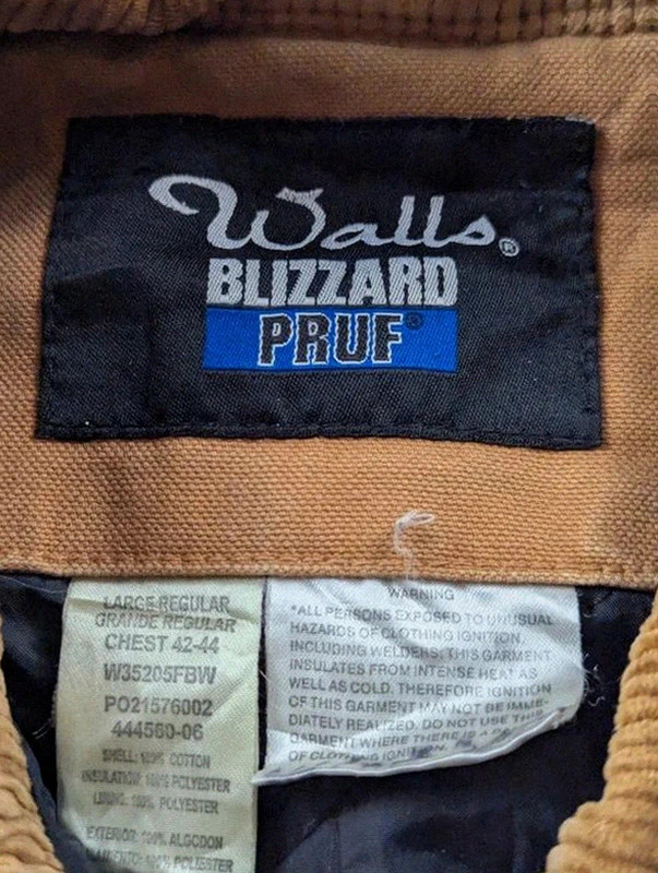 Veste workwear vintage Walls Blizzard Pruf L canvas marron chore jacket doublée – Walls – taille L 4