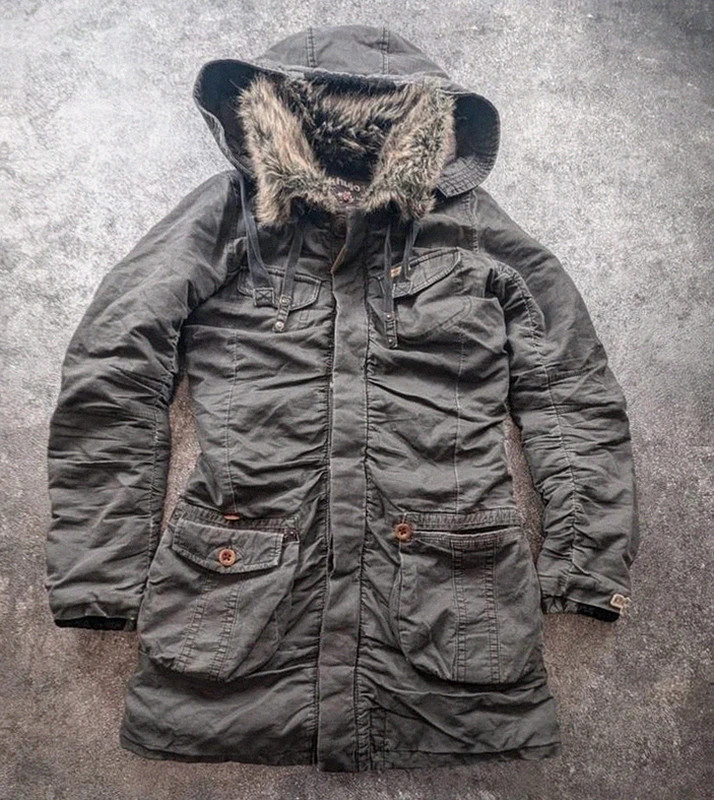 Parka Khujo Vintage Gmt Y2K gris anthracite style workwear utility taille S – khujo – taille S / 36 / 8 2