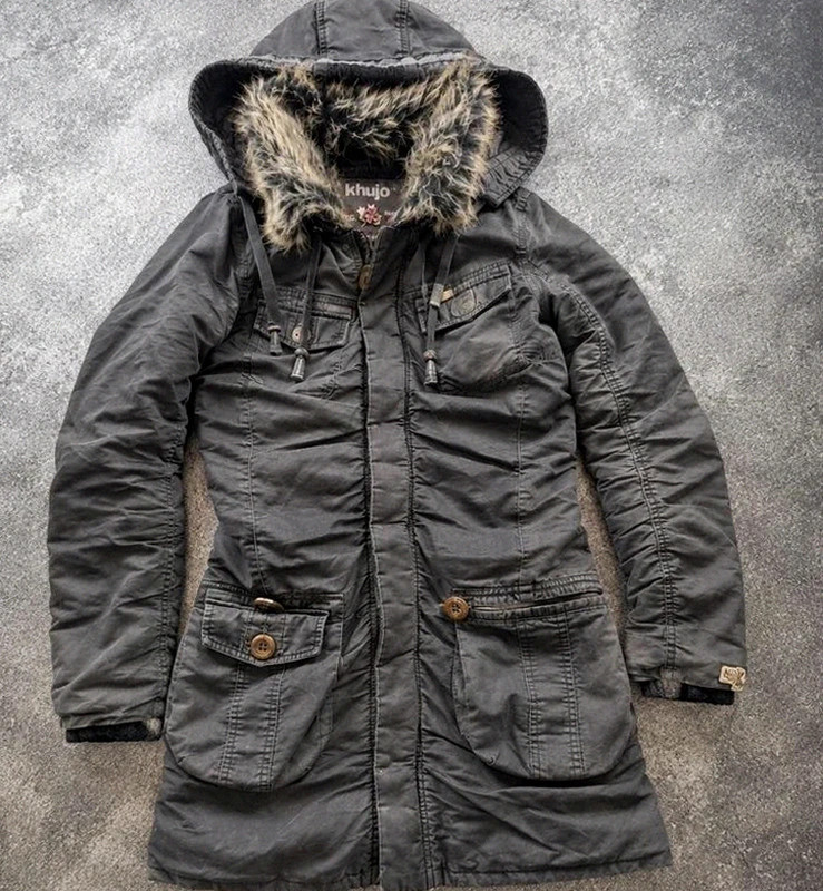 Parka Khujo Vintage Gmt Y2K gris anthracite style workwear utility taille S