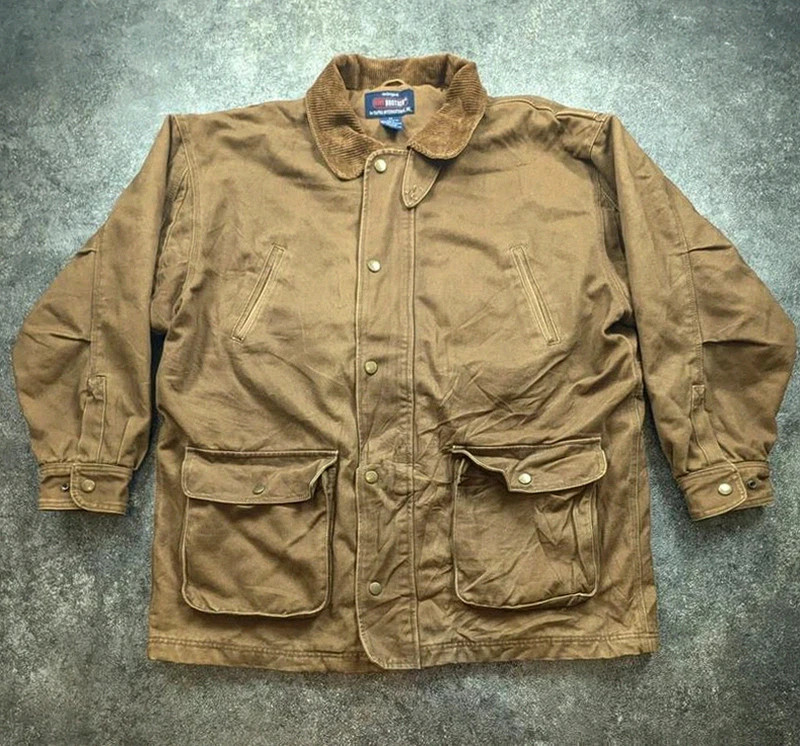 Five Brother Field Jacket Chore Coat Workwear 2XL marron col velours doublée vintage – WORKWEAR – taille XXL 2