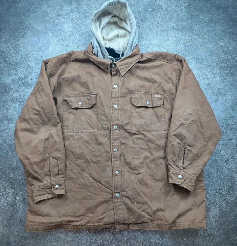 Dickies veste workwear vintage marron canvas doublée capuche XXL oversize – Dickies – taille XXL 2