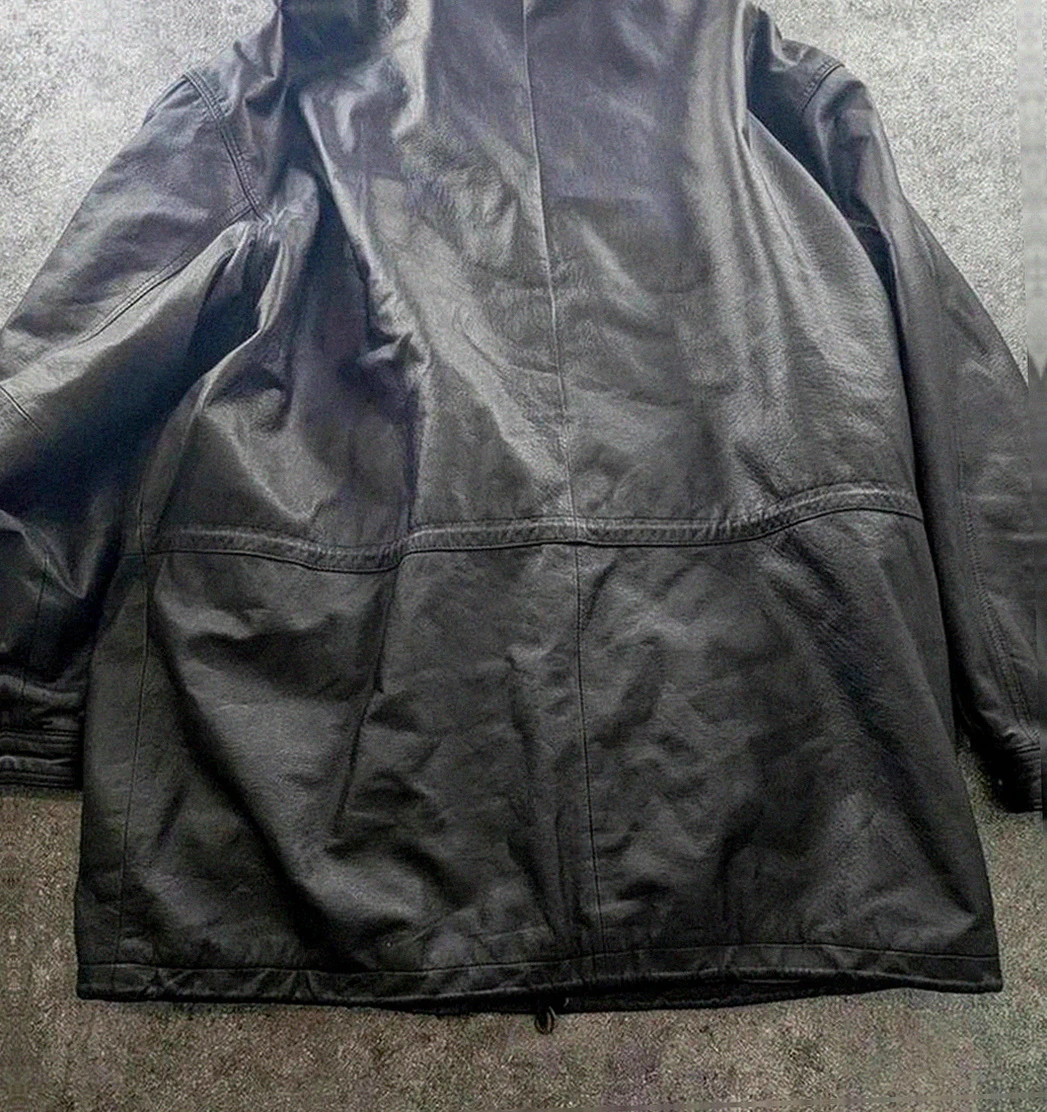 veste cuir finnegan noir cuir épais vintage dressing taille 58 workwear biker Xxl – FINNEGAN – taille XXXL 2