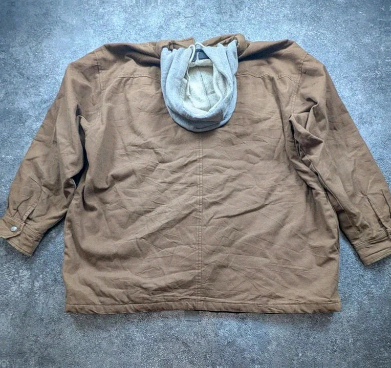 Dickies veste workwear vintage marron canvas doublée capuche XXL oversize – Dickies – taille XXL 3