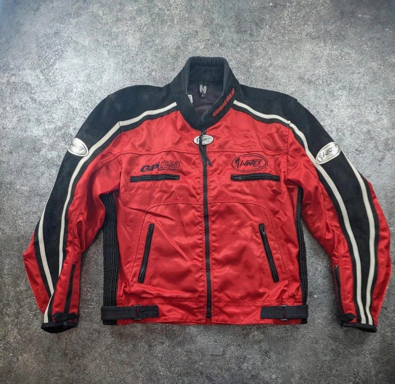 Veste moto Wintex Racing GP125 rouge noire daim protections biker Y2K 56 vintage dressing – Vintage Dressing – taille XL 2