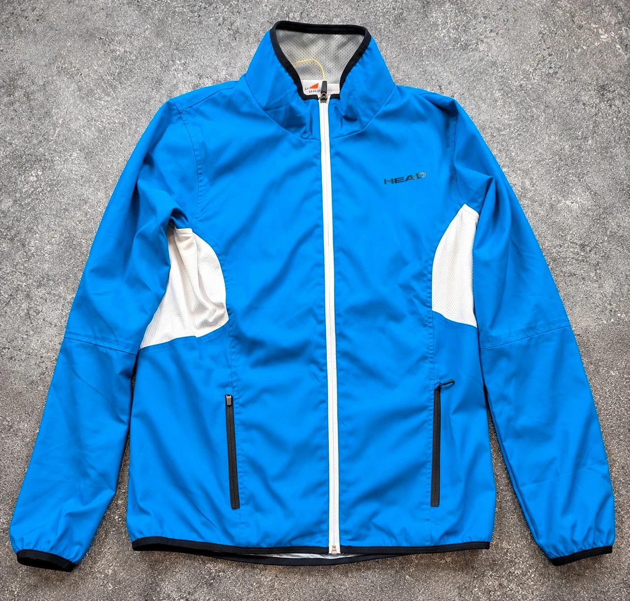 Head veste de sport légère bleu électrique blanc – M taille petit – Running Tennis Y2K