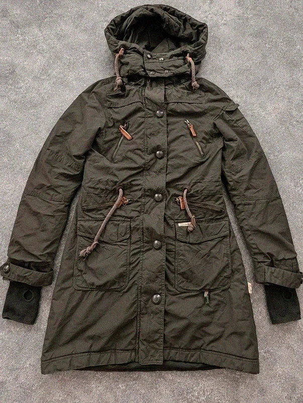 Parka Khujo Camilla kaki marron – doublure polaire amovible – militaire utility – M
