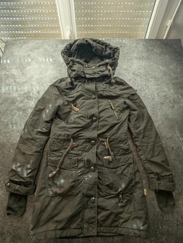 Parka Khujo Camilla kaki marron – doublure polaire amovible – militaire utility – M – khujo – taille M / 38 / 10 2