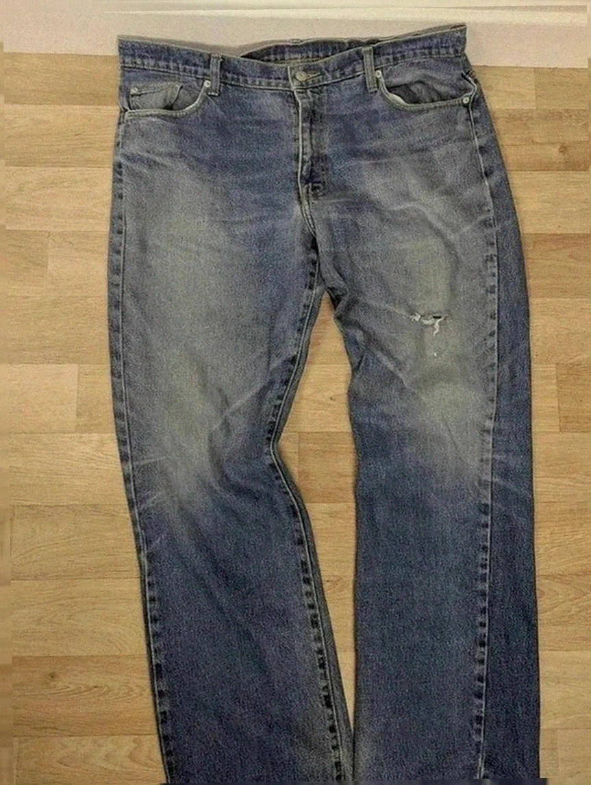 Jean workwear vintage en denim bleu – coupe droite authentique taille 50