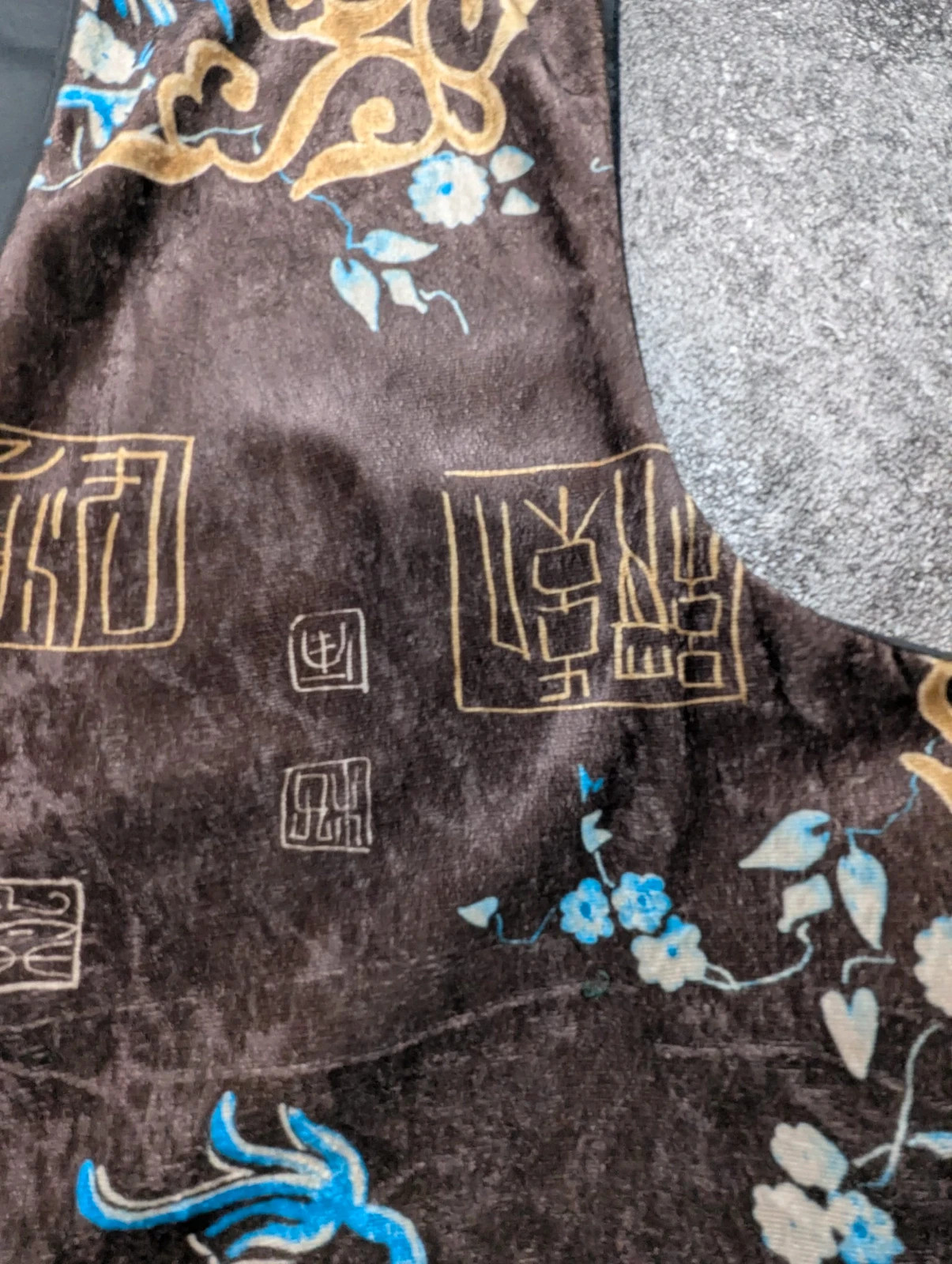 Gilet velours dragons asiatiques Made in France marron bleu doré vintage Y2K japan style – Japan Style – taille Taille unique 5