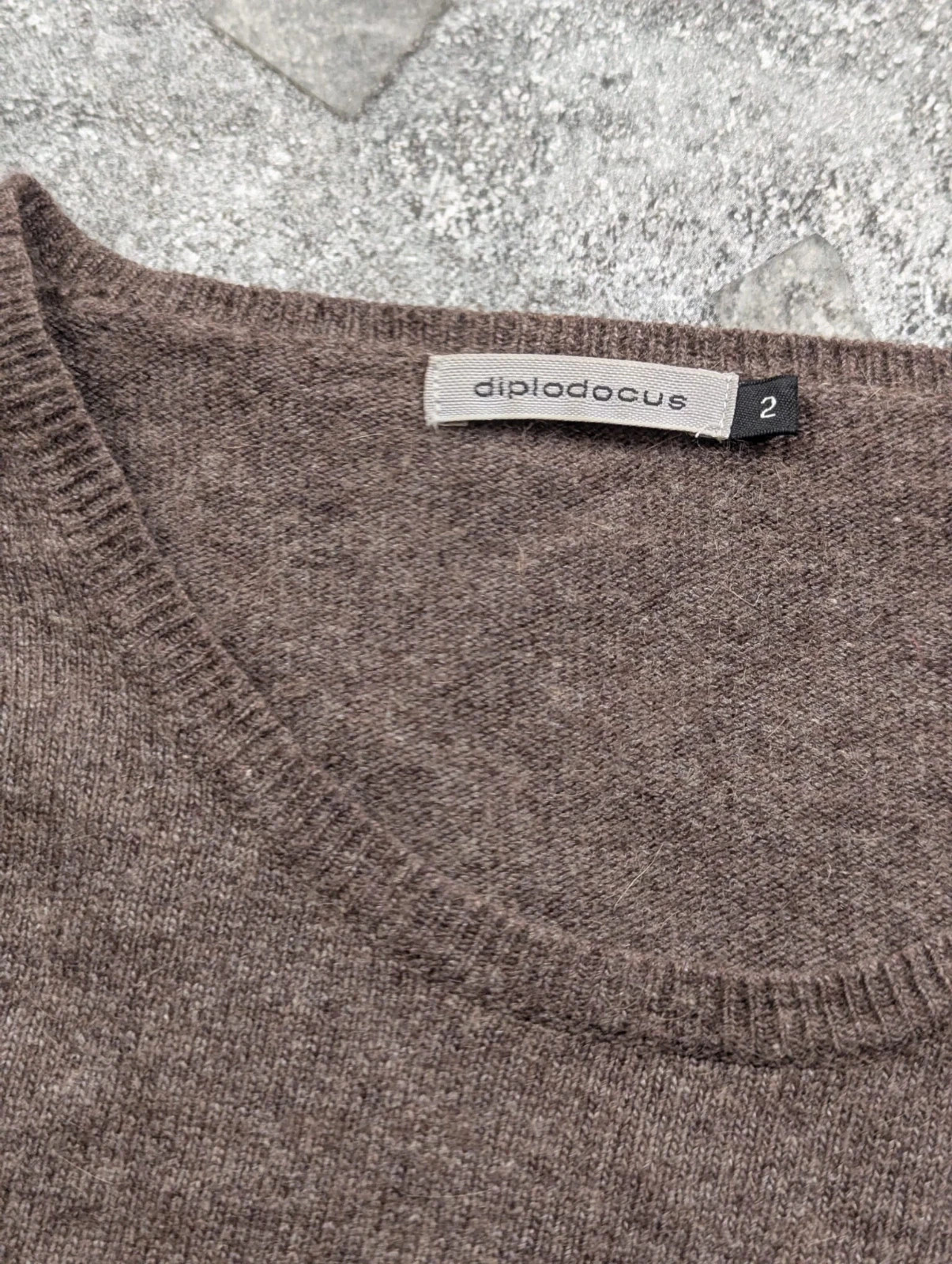 Diplodocus pull femme angora laine taupe chiné détails bijoux fantaisie – Taille M (2) – Diplodocus – taille M / 38 / 10 4