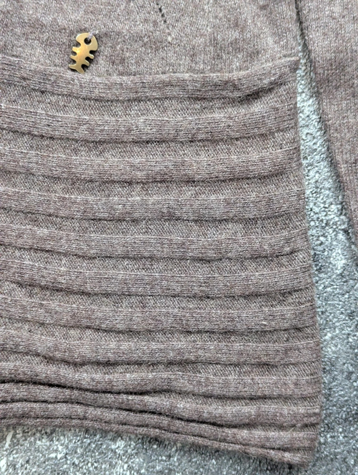 Diplodocus pull femme angora laine taupe chiné détails bijoux fantaisie – Taille M (2) – Diplodocus – taille M / 38 / 10 5