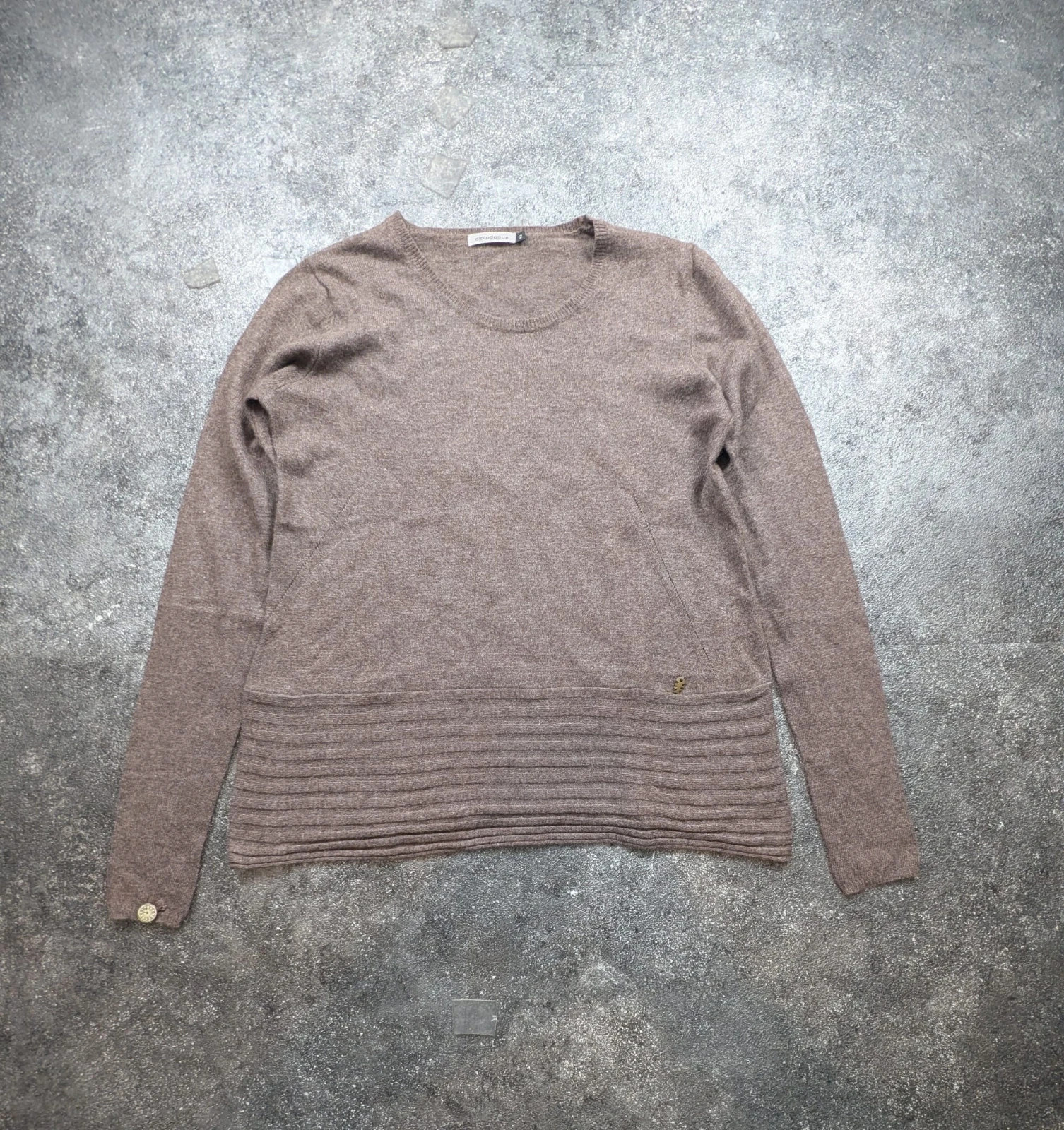 Diplodocus pull femme angora laine taupe chiné détails bijoux fantaisie – Taille M (2) – Diplodocus – taille M / 38 / 10 2