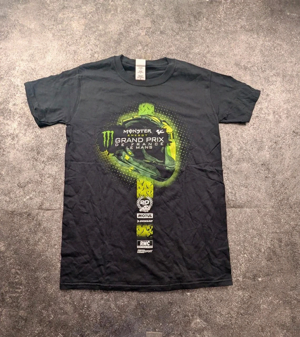 T-shirt Homme Monster Energy Grand Prix de France Le Mans 20 Ans MotoGP Taille S Noir – Gildan – taille S 2