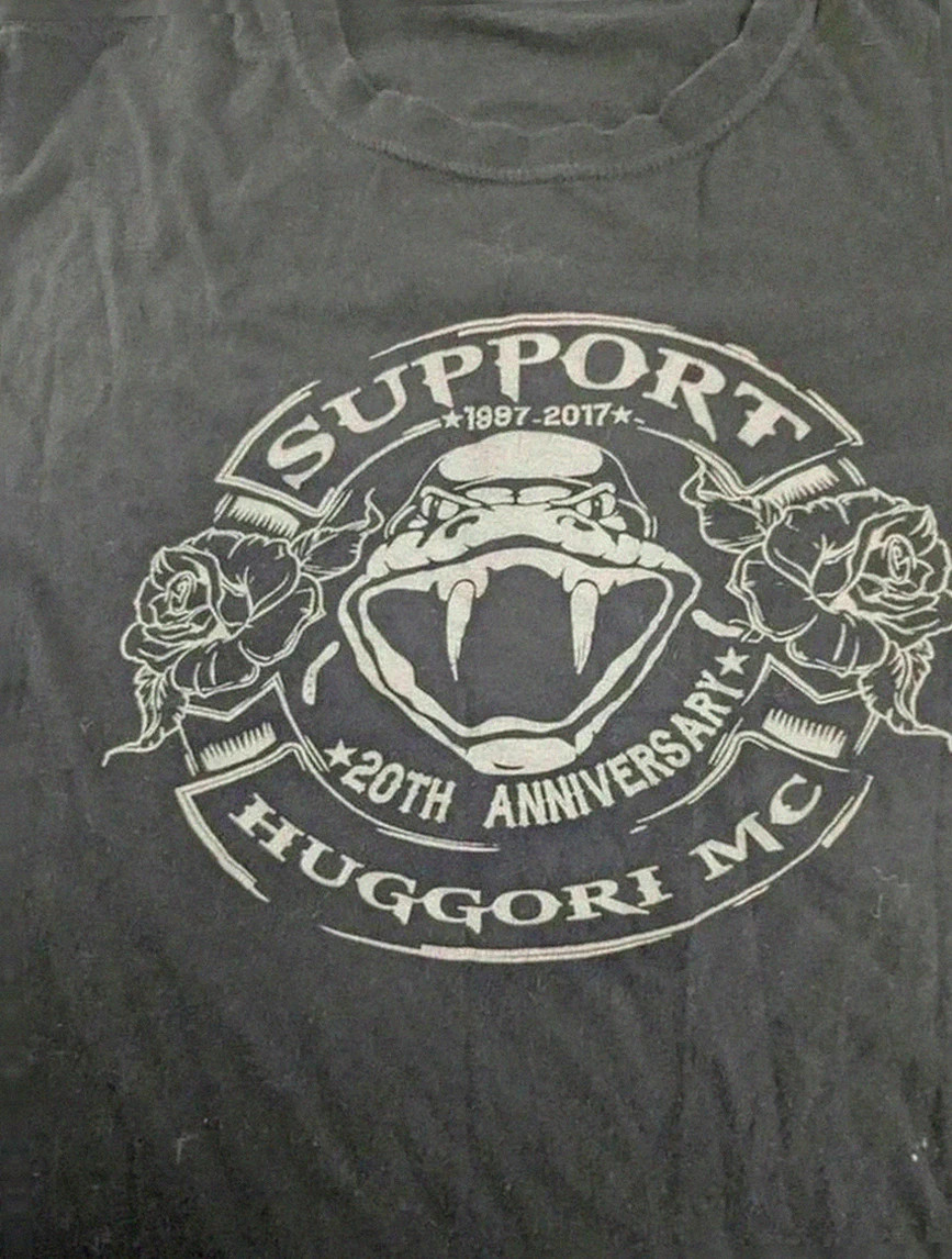 T-shirt biker Hugogori Mc noir Support 20th Anniversary style motard rock métal L – Gildan – taille L 3