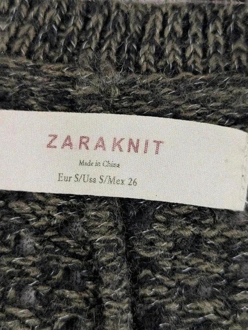 Veste cardigan Zara Knit vert kaki – taille S (convient XS) – Zara Knit – taille S / 36 / 8 4