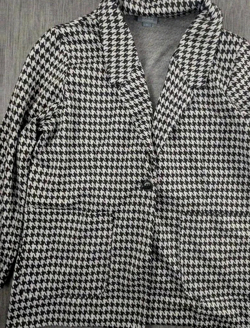 🖤 Veste pied-de-poule Bleu Bonheur – Taille 42